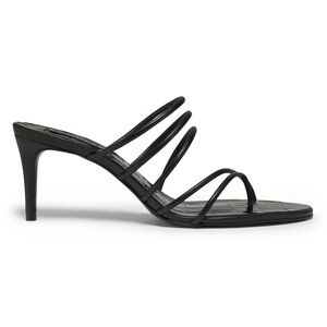 SCHUTZ Malta Black Multi-Strap Mid Heel Sandal